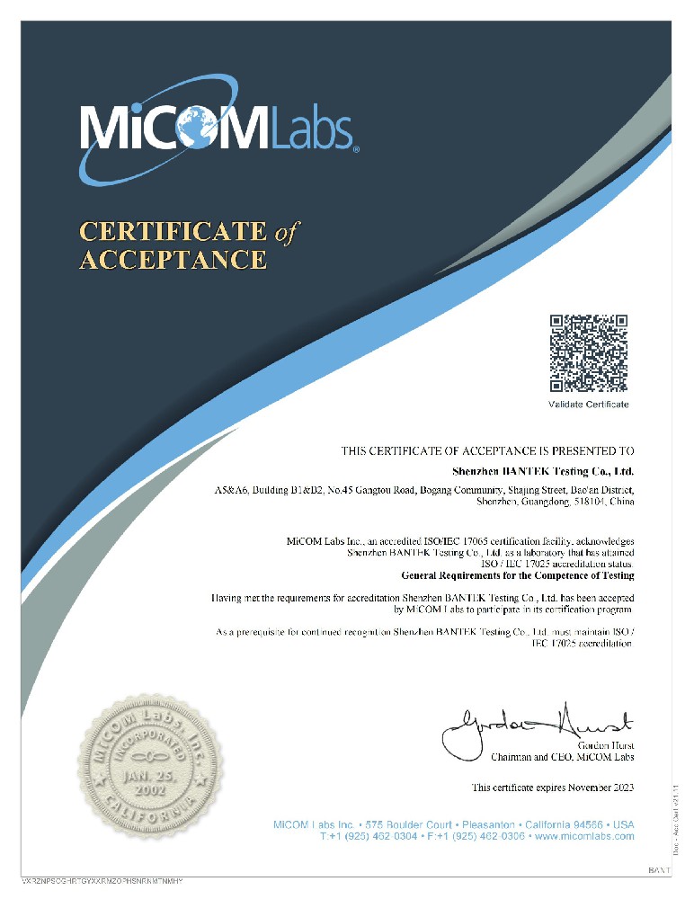 MiCOM Labs NB 2280 Approved